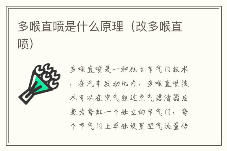 多喉直喷是什么原理（改多喉直喷）