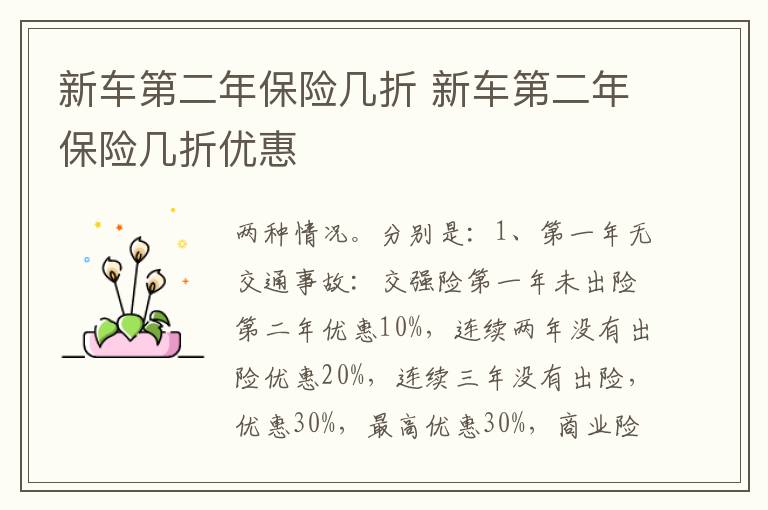 新车第二年保险几折 新车第二年保险几折优惠