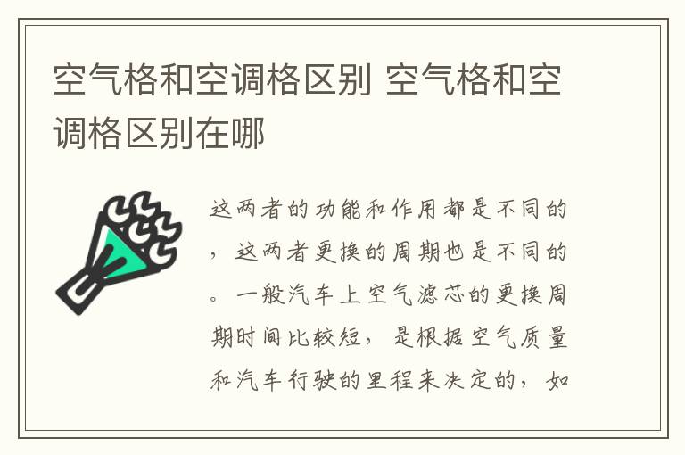 空气格和空调格区别 空气格和空调格区别在哪