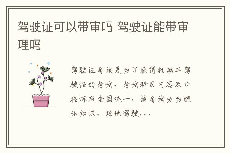 驾驶证可以带审吗 驾驶证能带审理吗