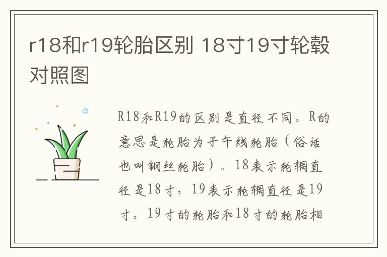 r18和r19轮胎区别 18寸19寸轮毂对照图