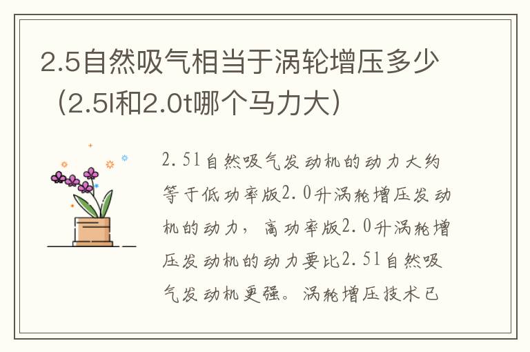 2.5自然吸气相当于涡轮增压多少（2.5l和2.0t哪个马力大）
