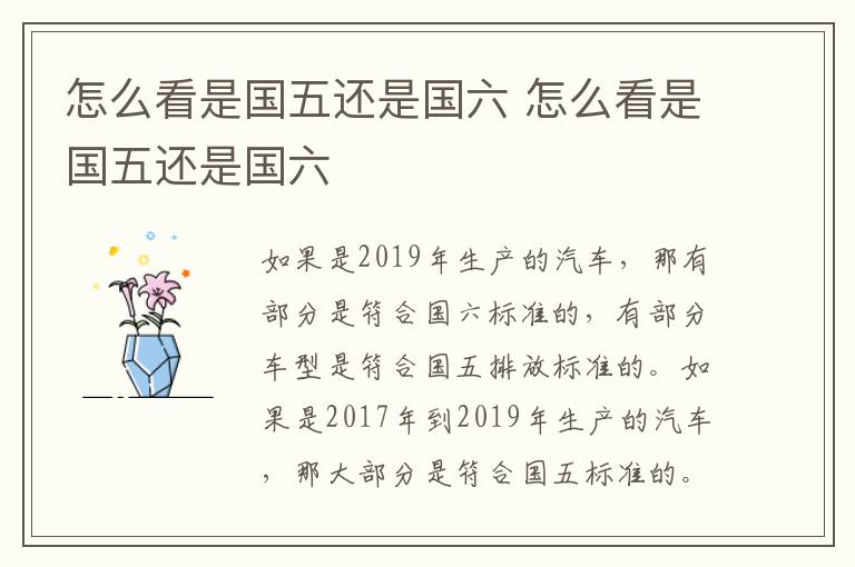 怎么看是国五还是国六 怎么看是国五还是国六