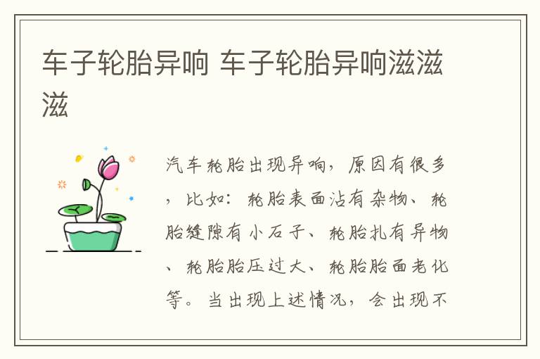 车子轮胎异响 车子轮胎异响滋滋滋