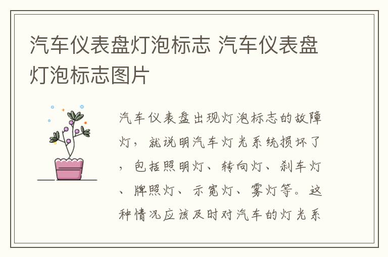 汽车仪表盘灯泡标志 汽车仪表盘灯泡标志图片