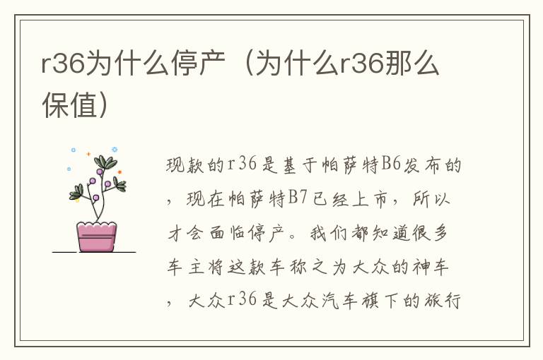 r36为什么停产（为什么r36那么保值）