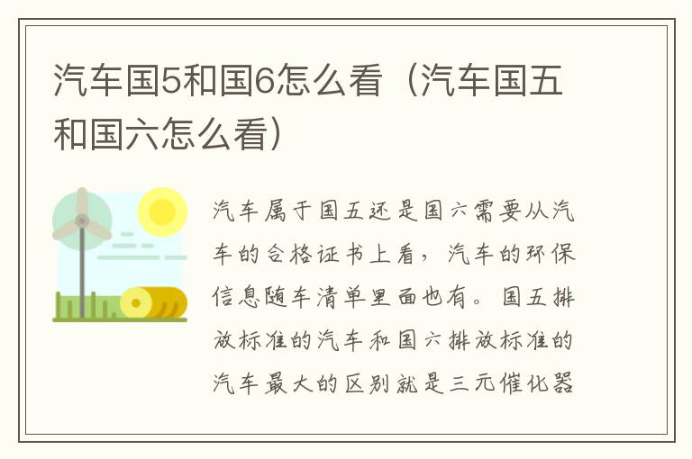 汽车国5和国6怎么看（汽车国五和国六怎么看）
