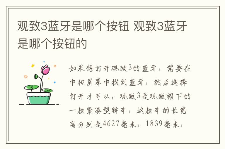 观致3蓝牙是哪个按钮 观致3蓝牙是哪个按钮的