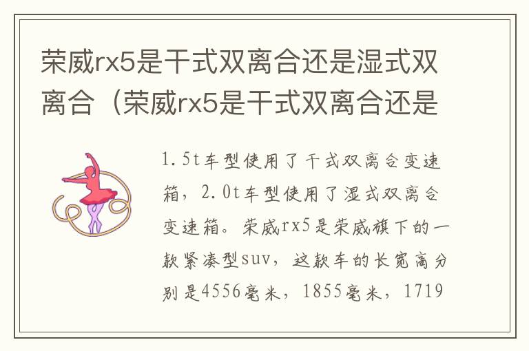 荣威rx5是干式双离合还是湿式双离合(荣威rx5是干式双离合还是湿式双离合好)