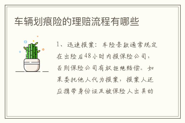 车辆划痕险的理赔流程有哪些