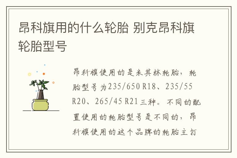 昂科旗用的什么轮胎 别克昂科旗轮胎型号
