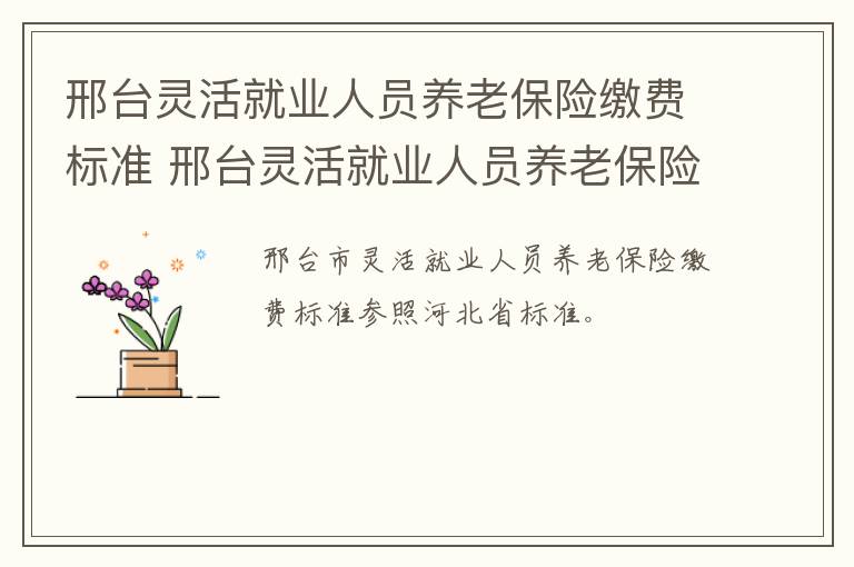 邢台灵活就业人员养老保险缴费标准 邢台灵活就业人员养老保险政策2020