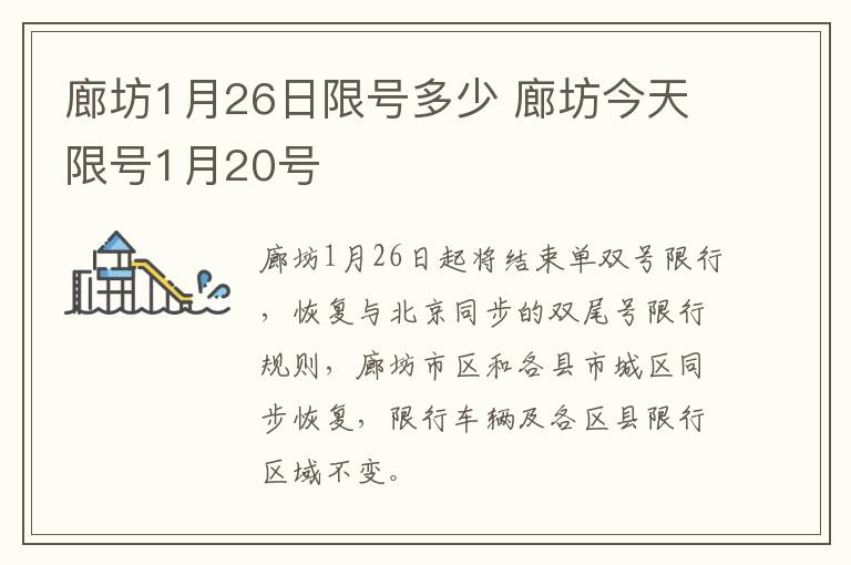 廊坊1月26日限号多少 廊坊今天限号1月20号