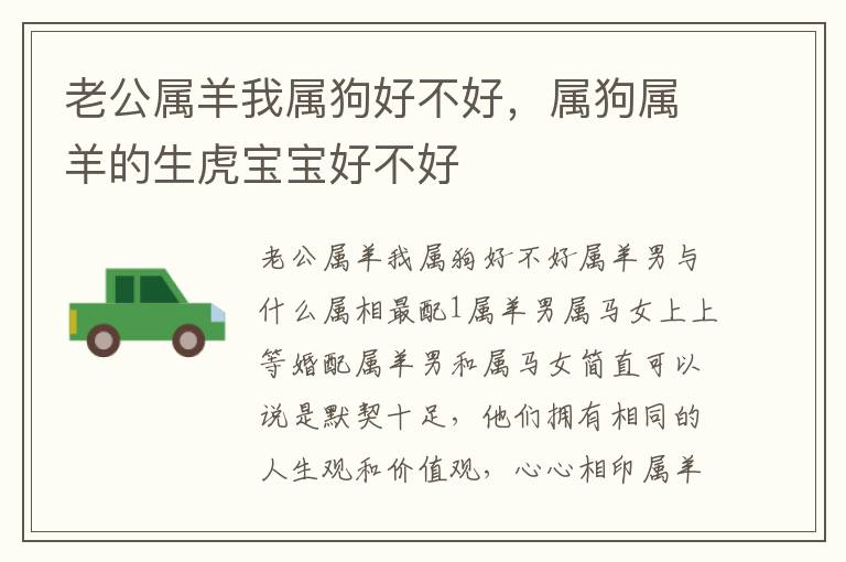 老公属羊我属狗好不好，属狗属羊的生虎宝宝好不好