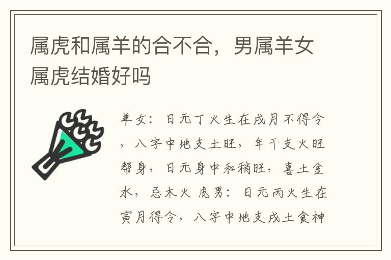 属虎和属羊的合不合，男属羊女属虎结婚好吗