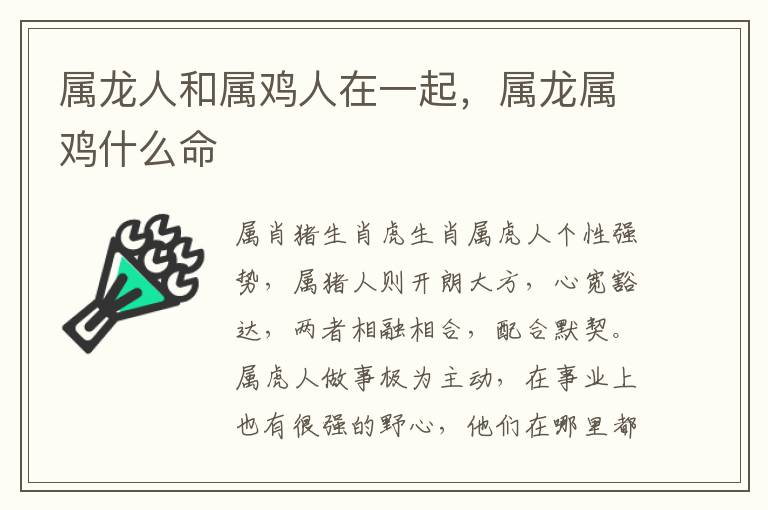 属龙人和属鸡人在一起，属龙属鸡什么命