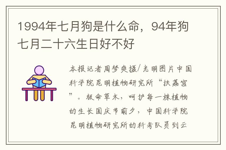 1994年七月狗是什么命,94年狗七月二十六生日好不好
