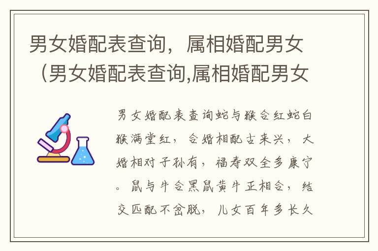 男女婚配表查询，属相婚配男女（男女婚配表查询,属相婚配男女准吗）