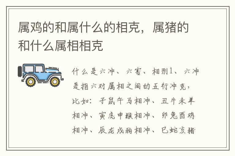 属鸡的和属什么的相克，属猪的和什么属相相克