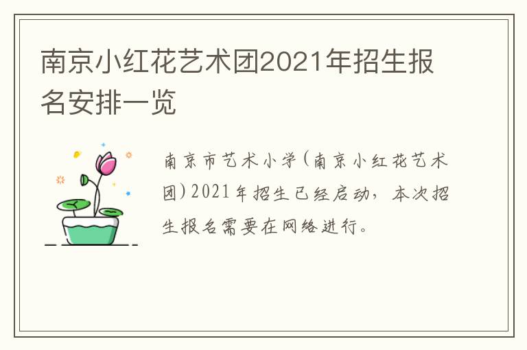 南京小红花艺术团2021年招生报名安排一览