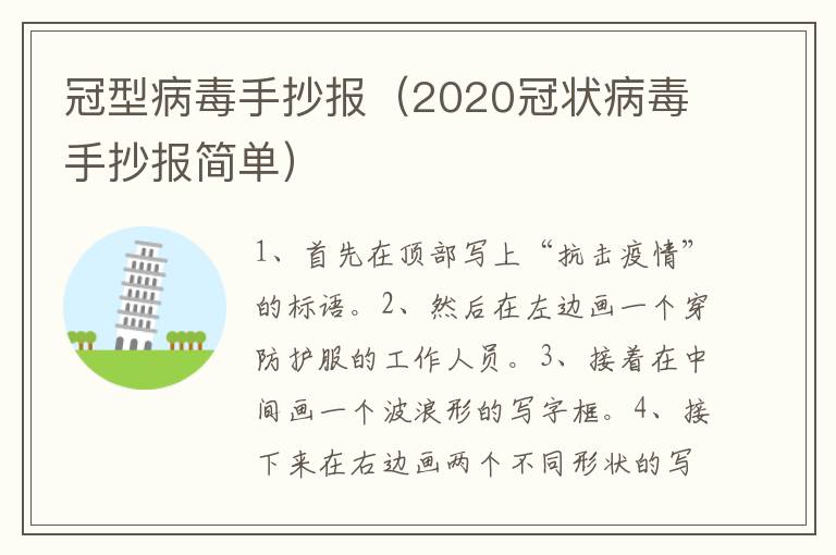 冠型病毒手抄报（2020冠状病毒手抄报简单）