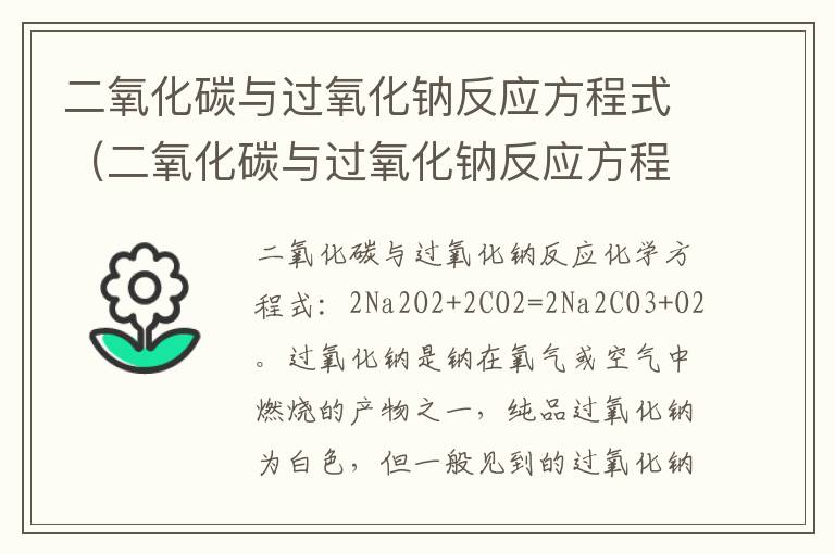 二氧化碳与过氧化钠反应方程式（二氧化碳与过氧化钠反应方程式配平）