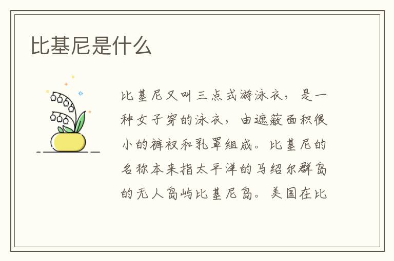 比基尼是什么