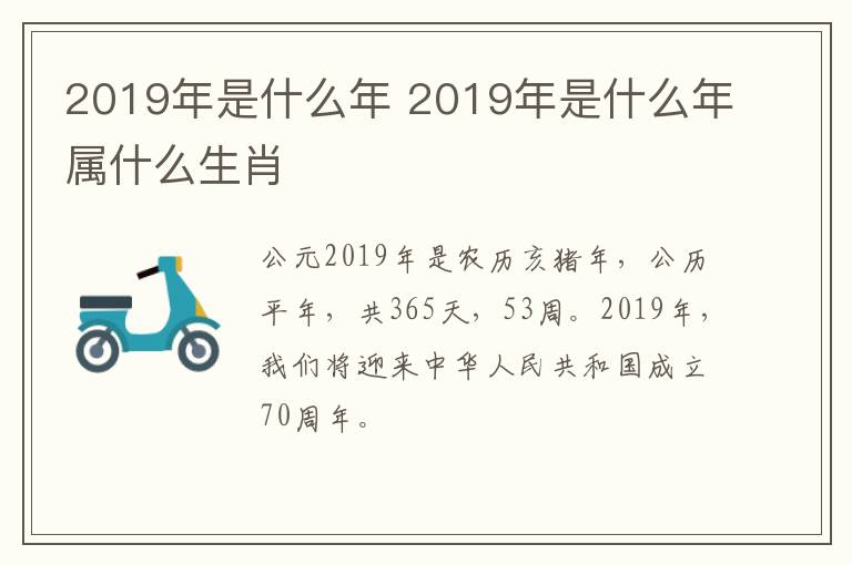 2019年是什么年 2019年是什么年属什么生肖