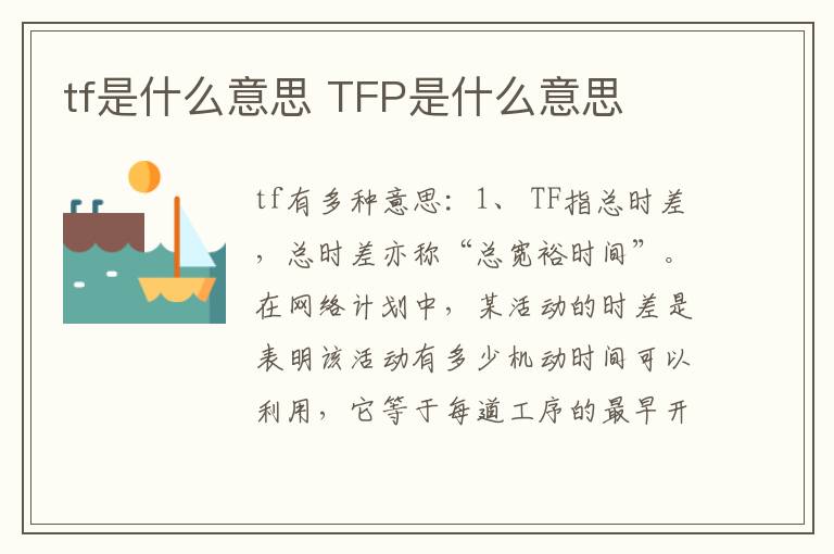 tf是什么意思 TFP是什么意思