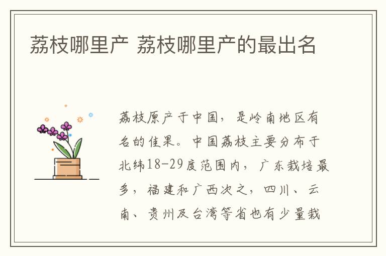 荔枝哪里产 荔枝哪里产的最出名