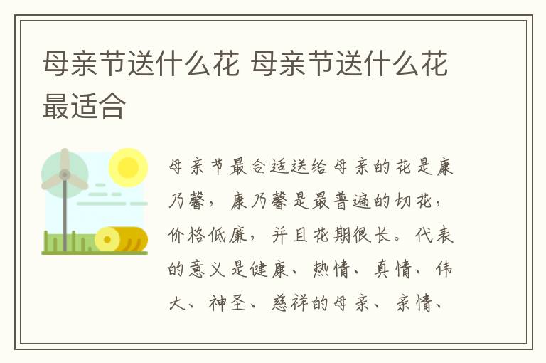 母亲节送什么花 母亲节送什么花最适合