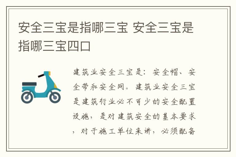 安全三宝是指哪三宝 安全三宝是指哪三宝四口