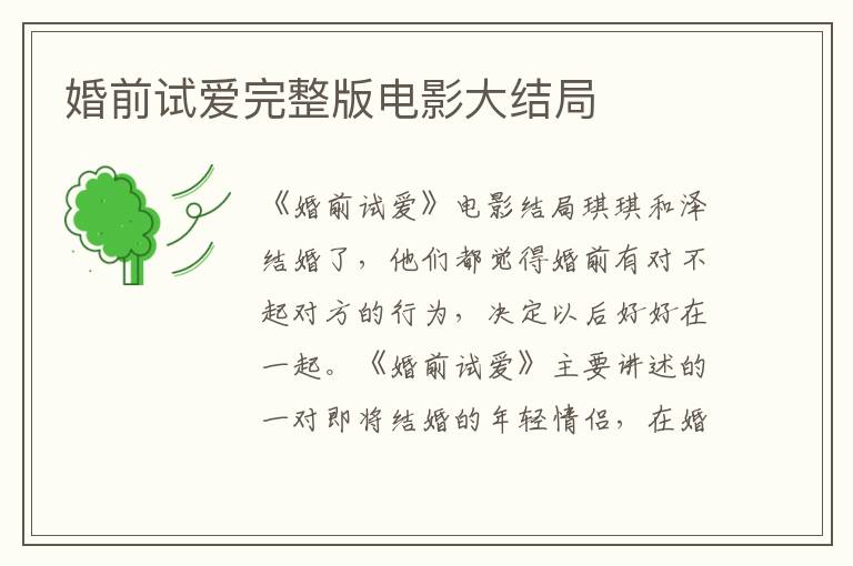 婚前试爱完整版电影大结局