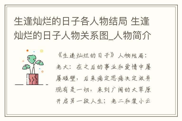 生逢灿烂的日子各人物结局 生逢灿烂的日子人物关系图_人物简介