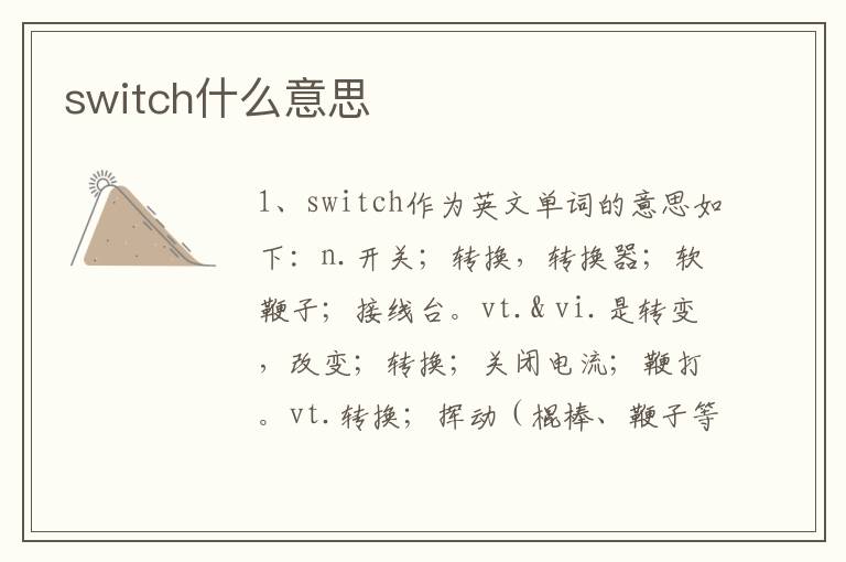 switch什么意思