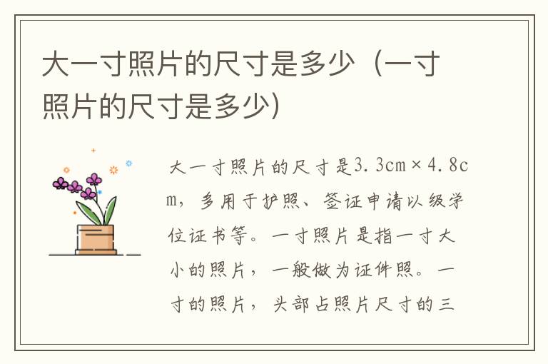 大一寸照片的尺寸是多少（一寸照片的尺寸是多少）