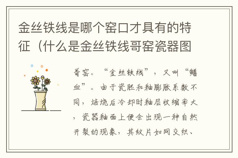 金丝铁线是哪个窑口才具有的特征（什么是金丝铁线哥窑瓷器图片）