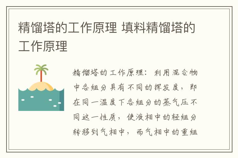 精馏塔的工作原理 填料精馏塔的工作原理