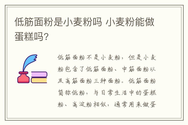 低筋面粉是小麦粉吗 小麦粉能做蛋糕吗?