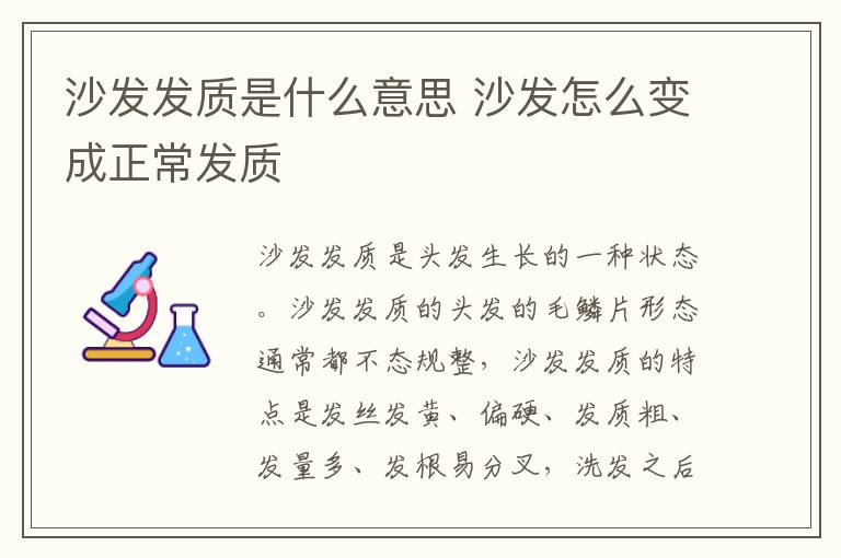 沙发发质是什么意思 沙发怎么变成正常发质