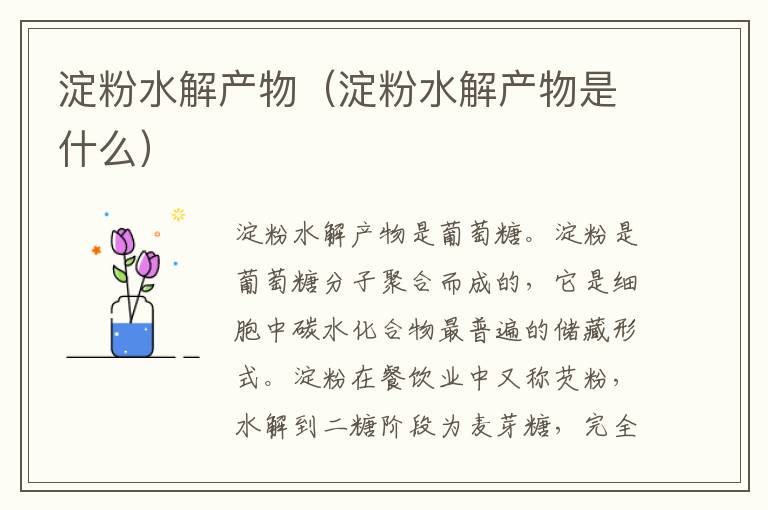 淀粉水解产物（淀粉水解产物是什么）