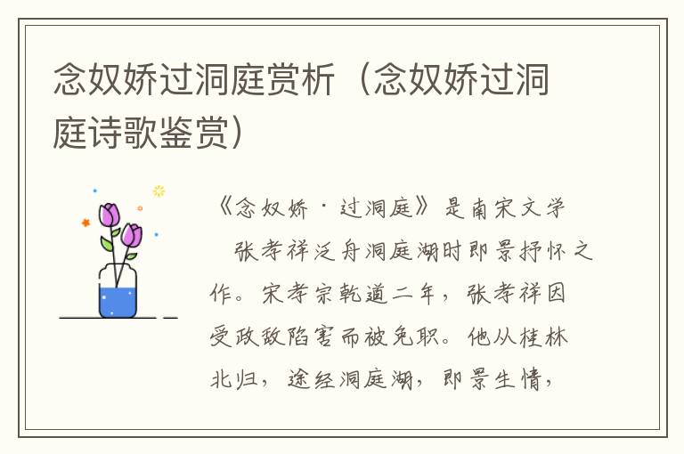 念奴娇过洞庭赏析（念奴娇过洞庭诗歌鉴赏）