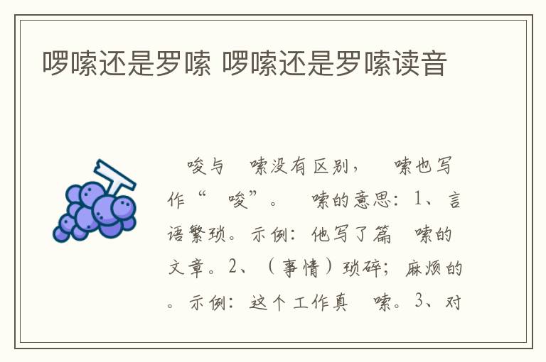 啰嗦还是罗嗦 啰嗦还是罗嗦读音