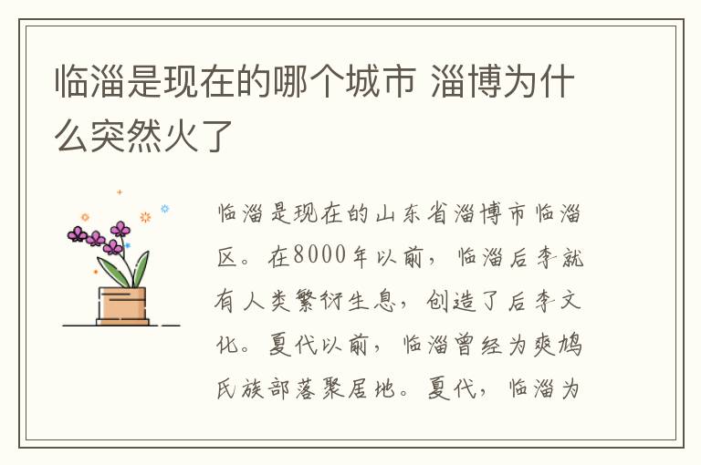 临淄是现在的哪个城市 淄博为什么突然火了