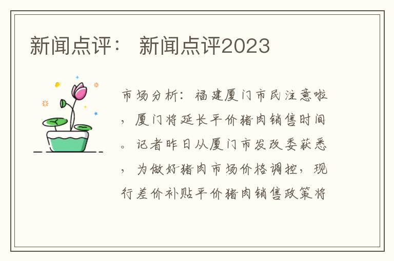 新闻点评： 新闻点评2023