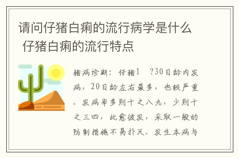 请问仔猪白痢的流行病学是什么 仔猪白痢的流行特点