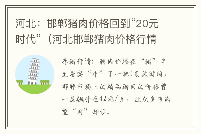 河北：邯郸猪肉价格回到“20元时代”（河北邯郸猪肉价格行情）