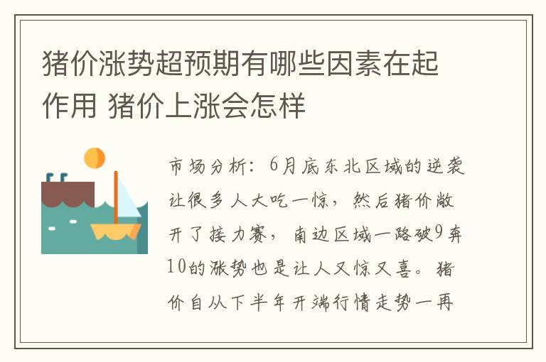 猪价涨势超预期有哪些因素在起作用 猪价上涨会怎样