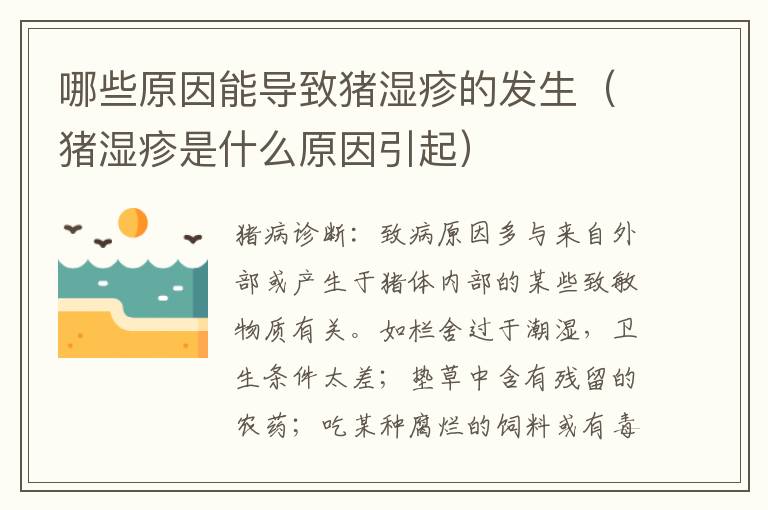 哪些原因能导致猪湿疹的发生（猪湿疹是什么原因引起）