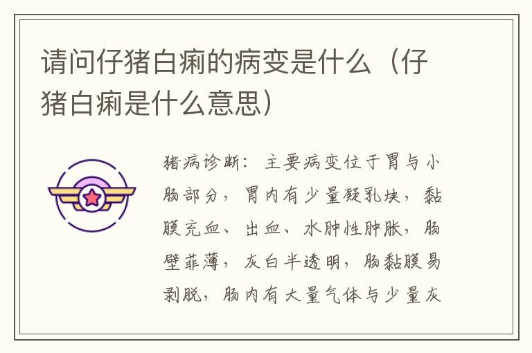请问仔猪白痢的病变是什么（仔猪白痢是什么意思）